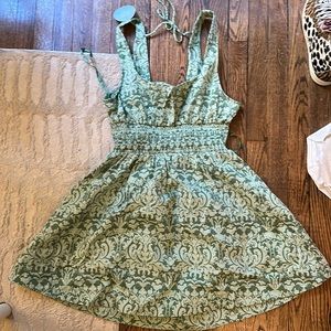 Hill House The Cher Dress in Green Jacquard